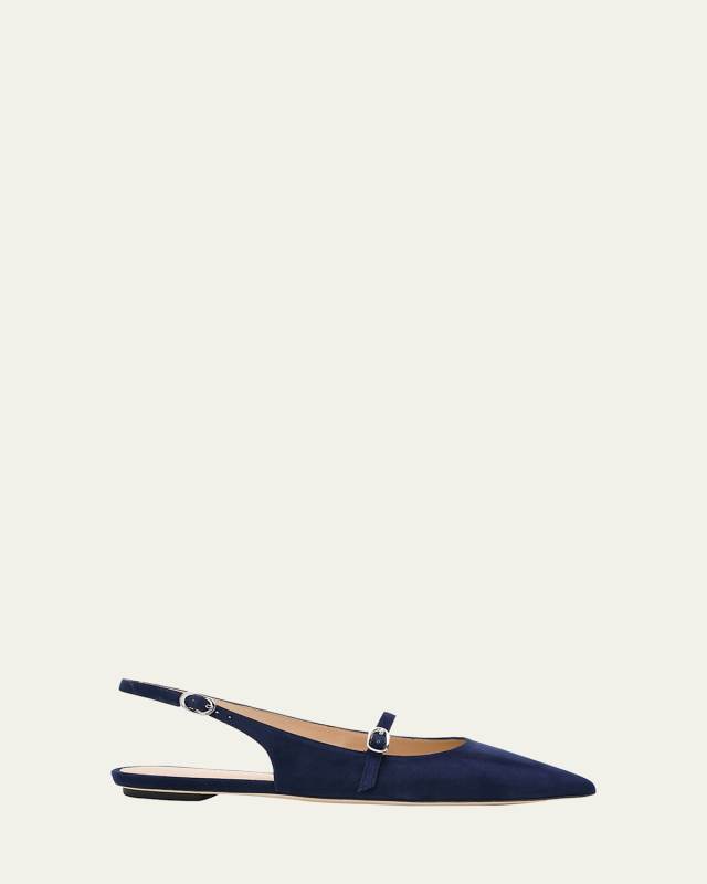 Emilia Suede Mary Jane Slingback Ballerina Flats